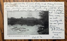 Postcard Decatur Indiana Lagoon Steeles Park RPPC Posted 1906