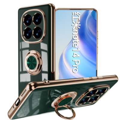 Hülle Für Xiaomi 14T 13T Poco X6 Redmi Note 14 13 12 Pro Plating Ringhalter Case