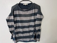 LOFT Striped Long Sleeve Tee, Size S, Green  Gray Striped