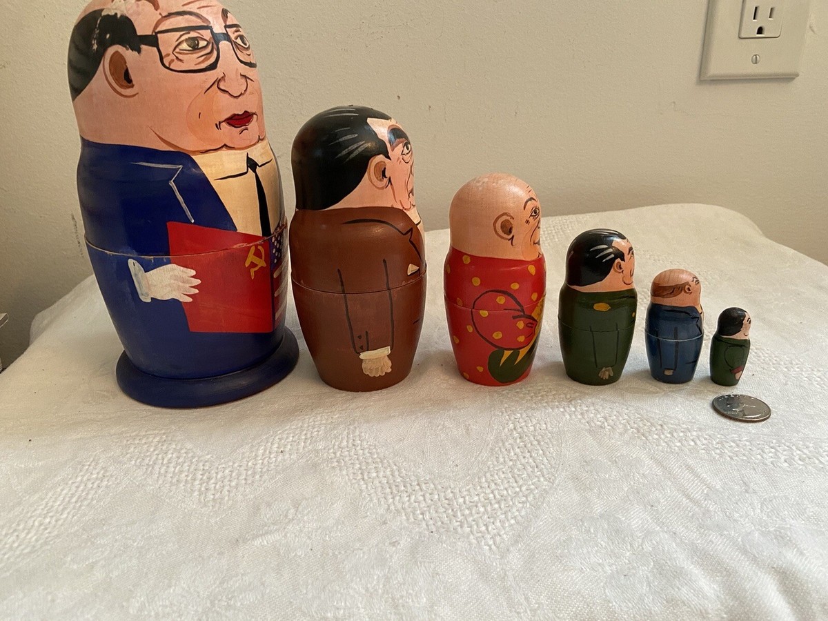 Vintage Set of 6 GORBACHEV Matryoshka NESTING DOLLS w