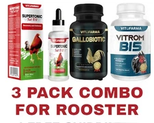 COMBO 3×1 PARA GALLOS/ FOR ROOSTER (GALLOBIOTIC, SUPERTONIC B 12 B 15) Exp. 2027