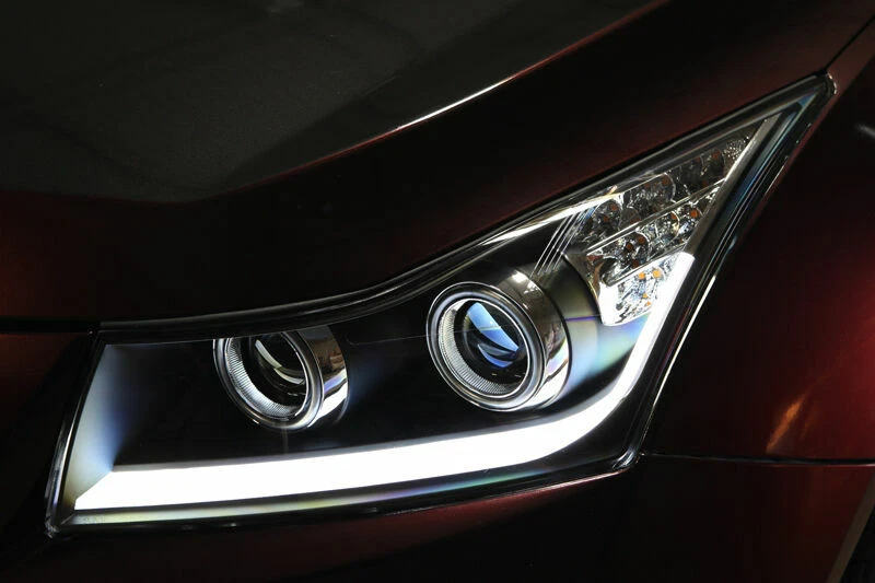 For 2011 2012 2013 2014 2015 Chevy Cruze Projector Headlights Black LED DRL PAIR - Imagem 2 de 4