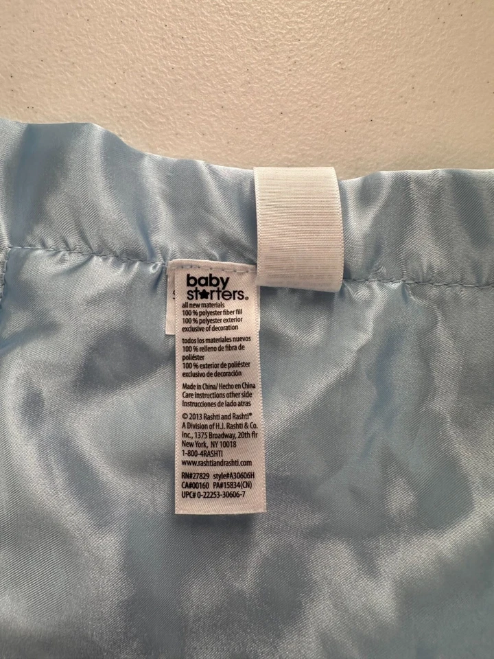 Baby Starters Oso de Peluche Azul Lovey Manta de Seguridad Bordado Satinado Abrazos Foto 4 de 4