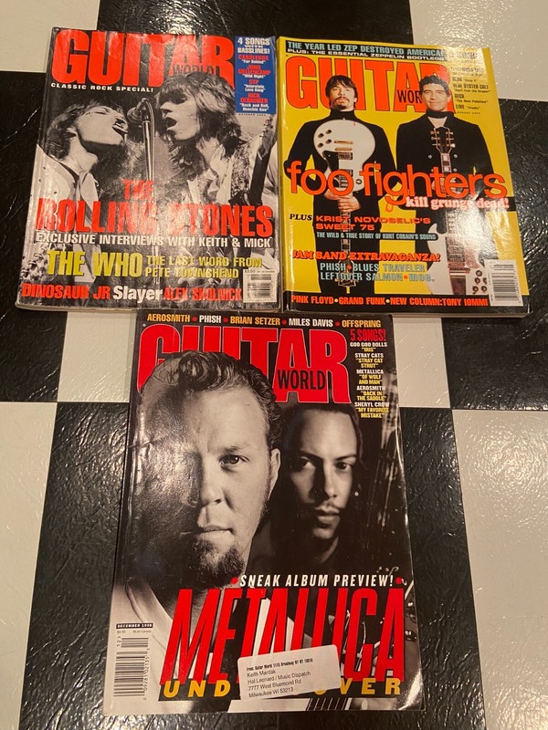 Guitar World Magazines Lot of 3, Metallica, Foo Fighters, Rolling Stones