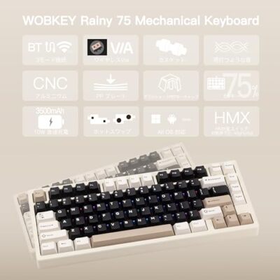 WOBKEY Rainy 75 Keyboard] Rain-like keystroke sound Mechanical