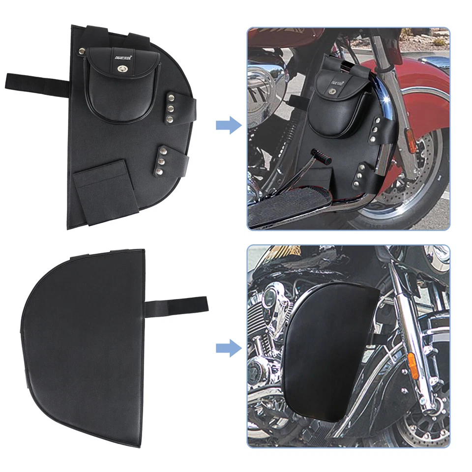 A Pair of Crash Bar Cover Leg Warmer bag Compatible With For Indian Springfield - Image 2 of 4