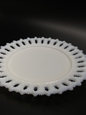 Kemple Glass SHEAF of WHEAT Milk Glass Trinket Dessert Plate 7¼  Elegant Imprint