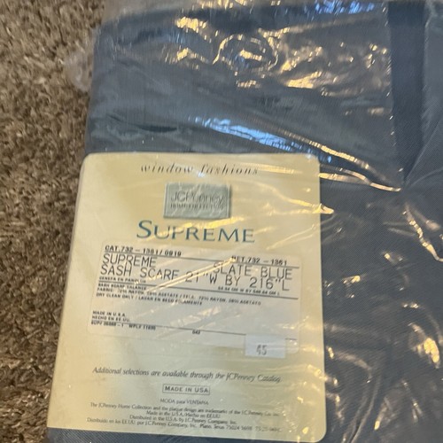 VTG JC PENNEY HOME COLLECTION SUPREME Sash Scarf Valance Slate Blue 21”W x 216”L eBay