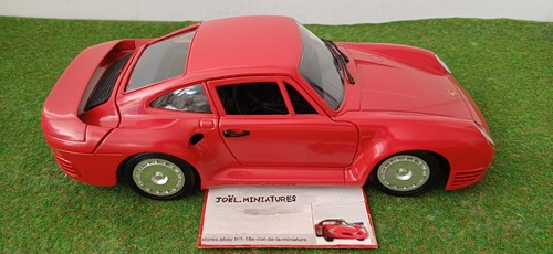 PORSCHE 959 rouge 1/18 TONKA POLISTIL voiture miniature de collection sans boite - Foto 3 di 8