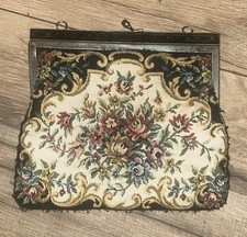 Victorian Style Floral Tapestry Purse - Needs Frame