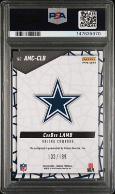 2025 Panini Mosaic - Autographs Mosaic CeeDee Lamb #AMC-CLB Red