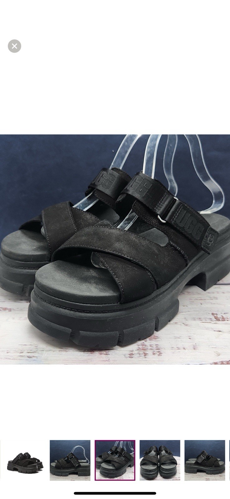 UGG Black Chunky Platform Slides - image 4