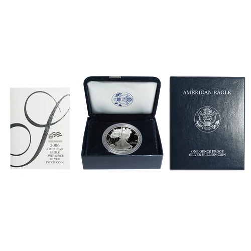 2006-W Proof $1 American Silver Eagle Box, OGP & COA