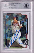 Austin Riley 2015 1st Bowman Chrome Draft #157 Refractor AUTOGRAPH BGS authentic
