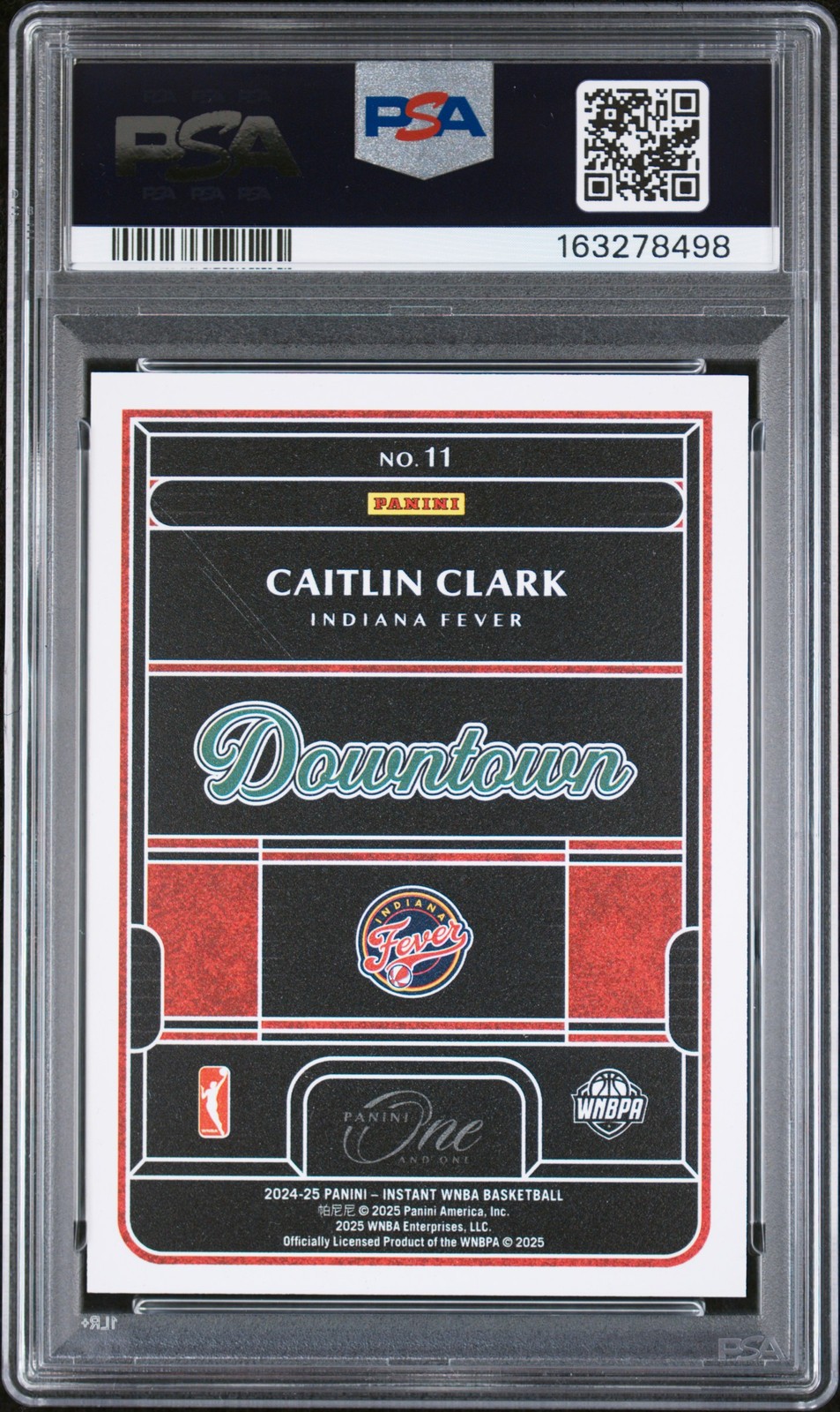 2024 PANINI ROOKIE ROYALTY WNBA DOWNTOWN #11 CAITLIN CLARK ROOKIE RC PSA 9 view 2