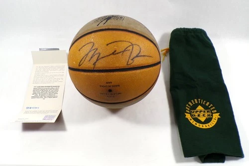 Michael Jordan Signed Wilson Gold Full Size Basketball UDA COA Auto 182/323