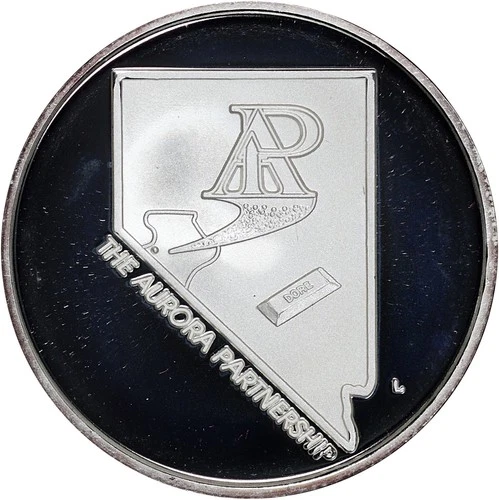 Rare 1991 Aurora NV Minerex & Electra Mining 100K Ounces 1 oz .999 Silver Round