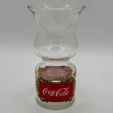 Vintage 1978 Coca-Cola/Coke Hurricane Floating Candle Holder Glass 6.5" Tall