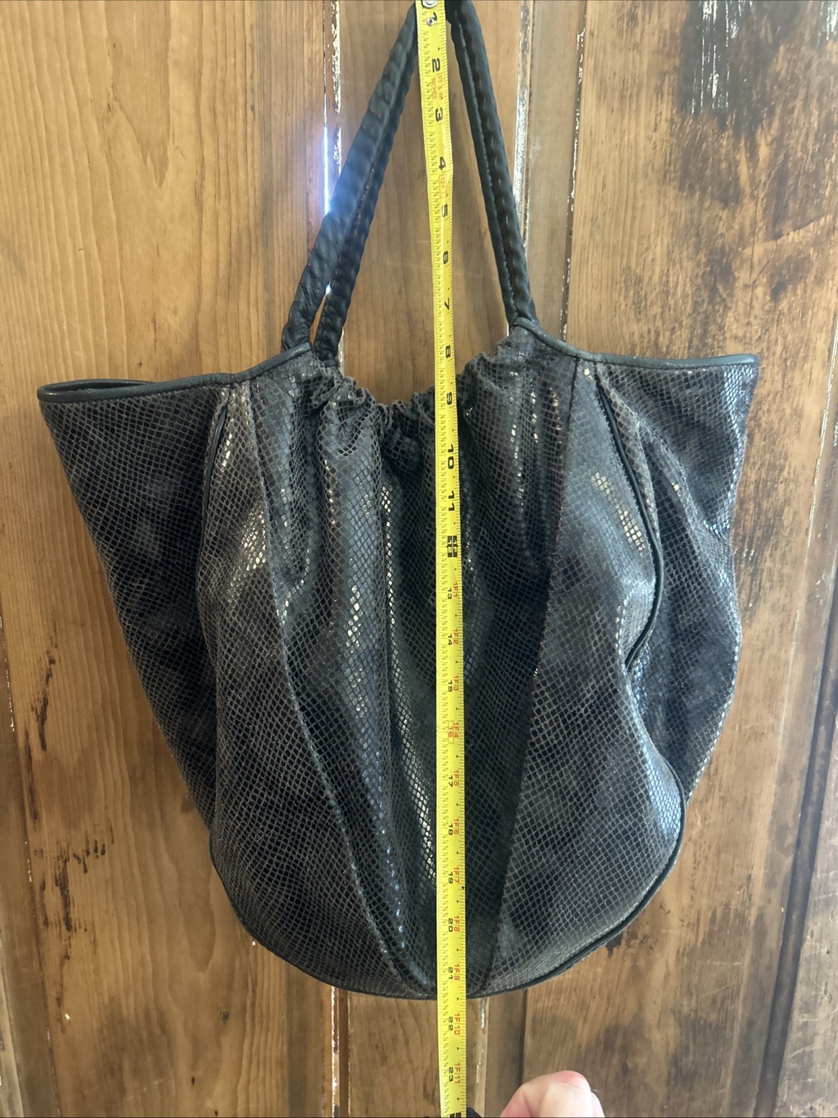 Elite Tahari Python Snakeskin Large Shoulder Purs… - image 9