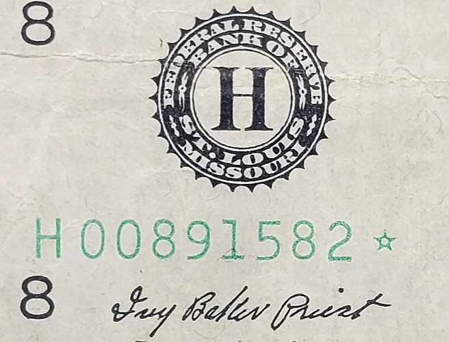 **RARE STAR NOTE Series 1950 A $10 Federal Reserve Note (FR. 2010H) - Image 2 of 4