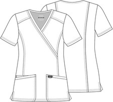Cherokee Workwear Revolution Women's Mock Wrap Scrub Top - WW610 Fast Free Ship