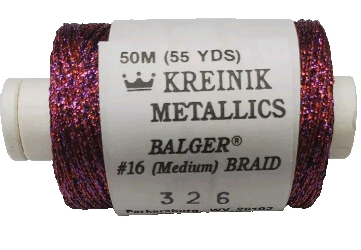 1 Large 50 Meter Kreinik Balger #16 Medium Braid Each 326 Hibiscus - Image 2 of 3