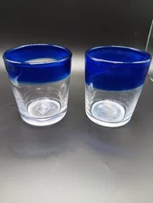 Cobalt Blue Ombre Style Juice Glasses 8 Count