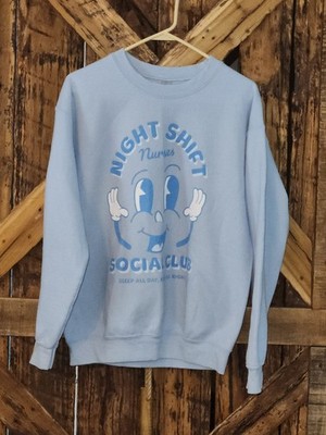 Night Shift Nurse Crewneck, Retro Night Shift RN Sweatshirt Size Medium