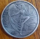 2018 Phoebus 1 oz .999 Antique Fine Silver Round Angels & Demons 0056/2500