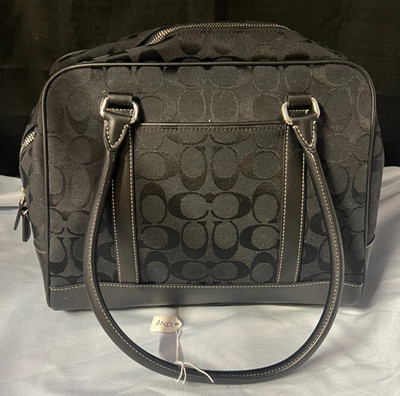 Coach Black Signature Satchel E1R-6097 Carry All Purse Leather 