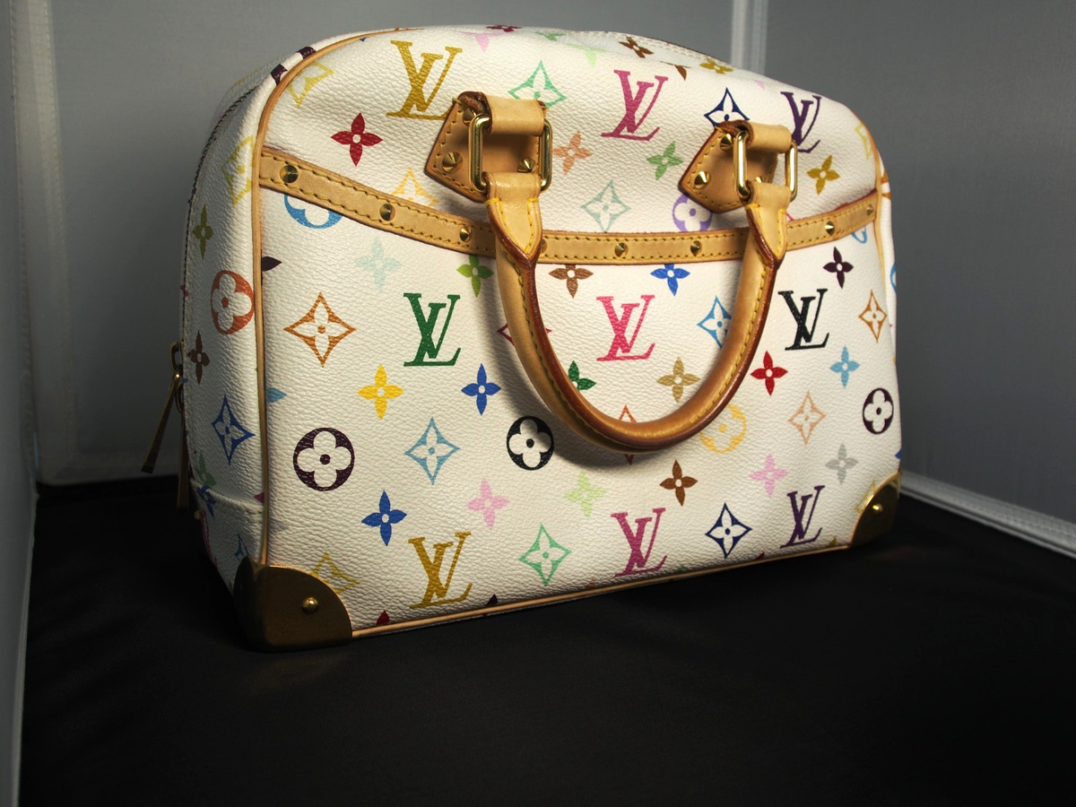 ルイヴィトン モノグラム ♥トゥルーヴィル Authentic Louis Vuitton Trouville Handbag – White Multicolor