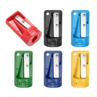 6X Zimmermanns-Bleistiftspitzer Gelb, Rot, Dunkelblau, Schwarz, GrüN, Himmelblau
