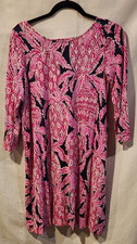 LILLY PULITZER PINK COCO SAFARI PINEAPPIE OPHELIA SWING DRESS SIZE L