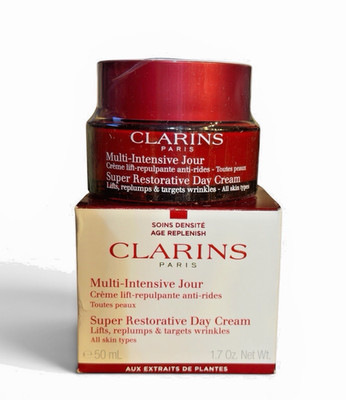 CLARINS SUPER RESTORATIVE DAY CREAM ''ALL SKIN TYPES'' 50ML/1.7OZ, NIB, SEALED JAR