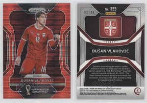2022 Panini Prizm World Cup Qatar Breakaway Red Prizm /99 Dusan Vlahovic #255