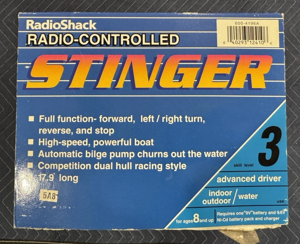 Vintage RadioShack Stinger Radio-Controlled Racing Boat NIB - Image 3 of 4