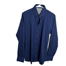 Twillory Dress Shirt Men's 15/5 34-35 Blue Button Down Long Sleeve Performance