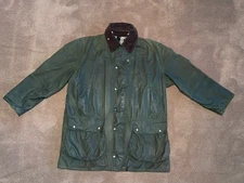 BARBOUR, BORDER, Waxed Cotton Olive Men's Jacket Coat Size 44