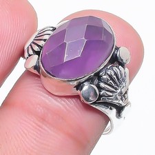 Natural Amethyst Gemstone 925 Sterling Silver Jewelry All Size Ring For Gift