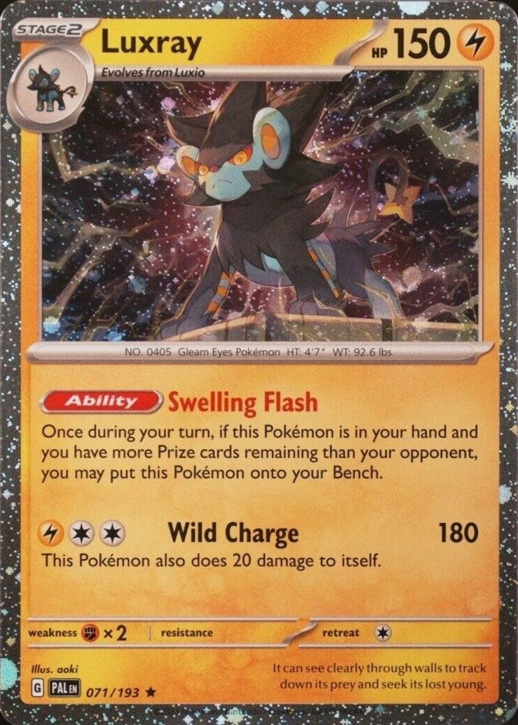 Luxray 2023 Scarlet & Violet: Paldea Evolved #071/193 Cosmos Holo - Costco Exclusive Price Guide - Sports Card Investor Luxray 2023 Scarlet & Violet: Paldea Evolved #071/193 Cosmos Holo - Costco Exclusive Price Guide - Sports Card Investor