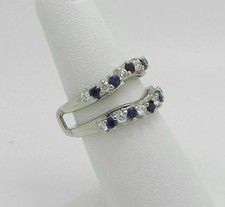 3.00Ct Round Lab Created Sapphire 14K White Gold Plated Enhancer Guard Wrap Ring