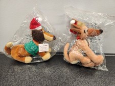 1998 Dennys An All Dogs Christmas Carol Charlie Itchy Plush Dogs 7 BRAND NEW