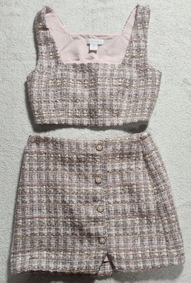 House Of Harlow 1960 Womens Pixie Dust Tweed Posh Pink Sexy Size S READ