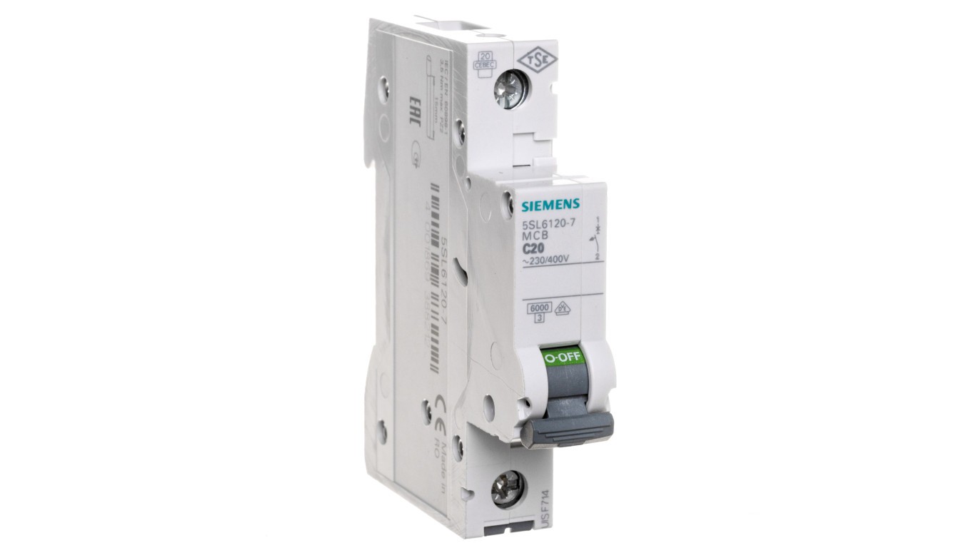 1P C 20A Overcurrent Switch 6kA AC SENTRON 5SL6120-7