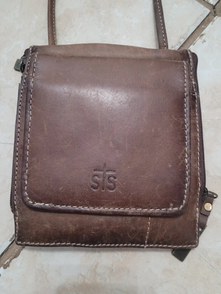 Bolso Bandolera de Cuero STS Ranch Cuero para Mujer Pequeño Marrón Cartera Cartera Cartera Foto 2 de 4