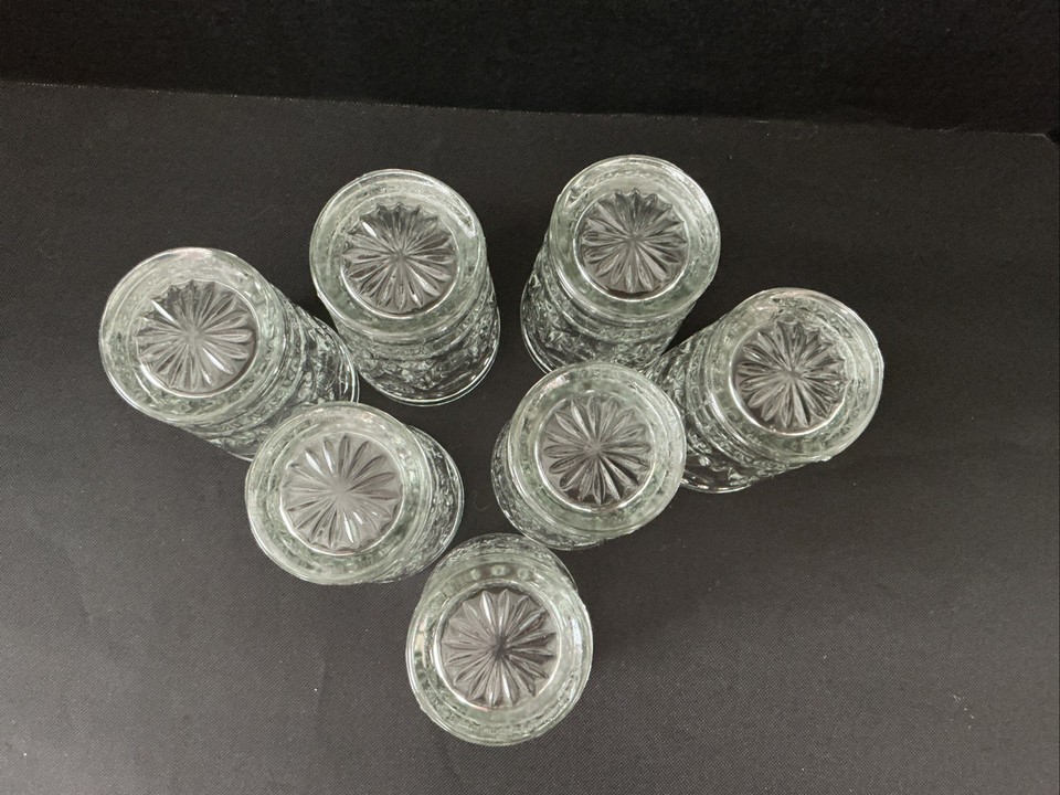Set Of 7 Vintage Indiana Glass Colony Park Lane Clear Tumblers, 5.5” x ...