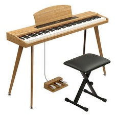 88 Key Semi-Weighted Standard Keyboards Digital Piano with Stools,3 Pedals