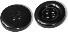 100 Pcs Black Sewing Buttons 3/4" (19 Mm) round Flat Glossy Buttons 4-Hole 30L L