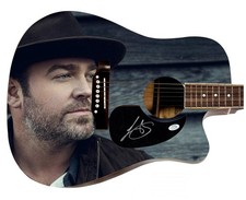 Lee Brice Hey World Album Lp CD Signed Graphics 1/1 Acoustic Guitar ACOA