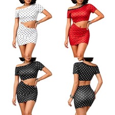 Women One‑shoulder Ruched Detail Dress Slim Fit Bodycon Multi‑Color Mini Party
